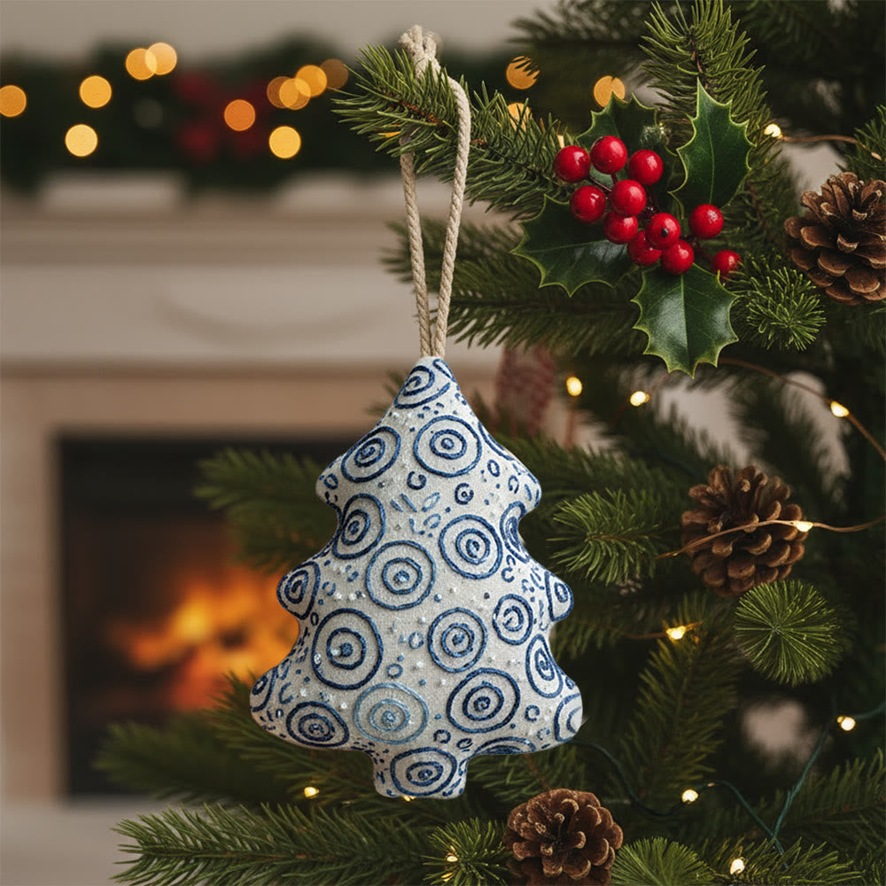 Rubbyoo Tree-shaped Embroidery Kit -  Swirl Pattern Motif | Beginner-friendly Hand Embroidery Bundle | Thoughtful Personalized Gift - 6 inches hoop kit - image 0