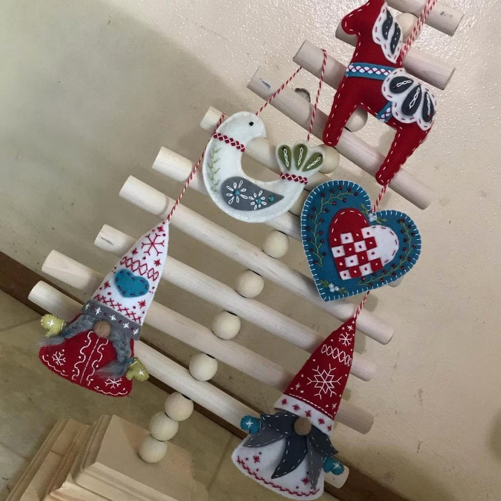 Embroidery Felt Ornaments Kit - Nordic House Art Craft | Diy Christmas Celebration Gift | Nice For Handmade Beginner - Five-piece set - B - image 5