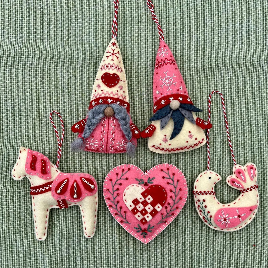 Embroidery Felt Ornaments Kit - Nordic House Art Craft | Diy Christmas Celebration Gift | Nice For Handmade Beginner - Five-piece set - A - image 4