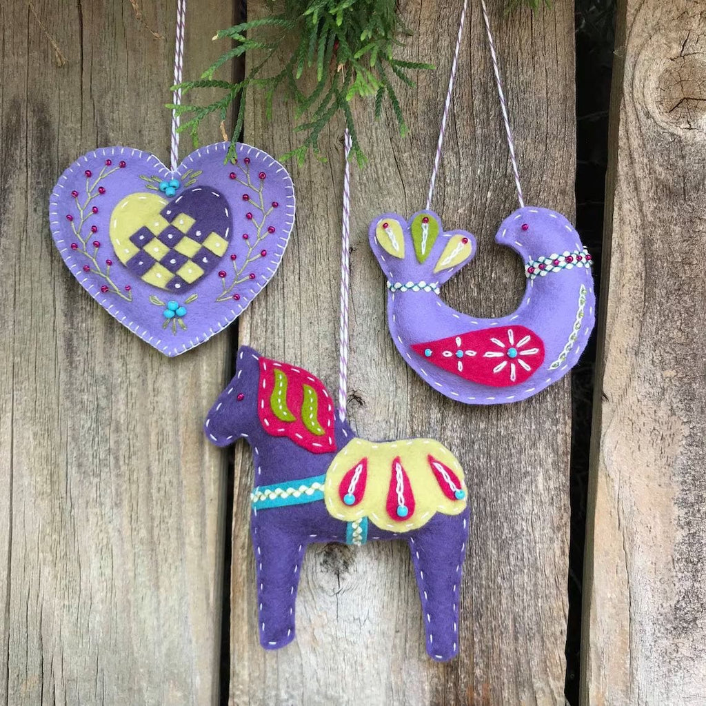 Embroidery Felt Ornaments Kit - Nordic House Art Craft | Diy Christmas Celebration Gift | Nice For Handmade Beginner - Three-piece set - C - image 2