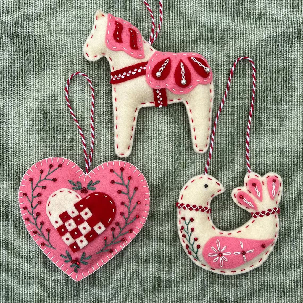 Embroidery Felt Ornaments Kit - Nordic House Art Craft | Diy Christmas Celebration Gift | Nice For Handmade Beginner - Three-piece set - B - image 1