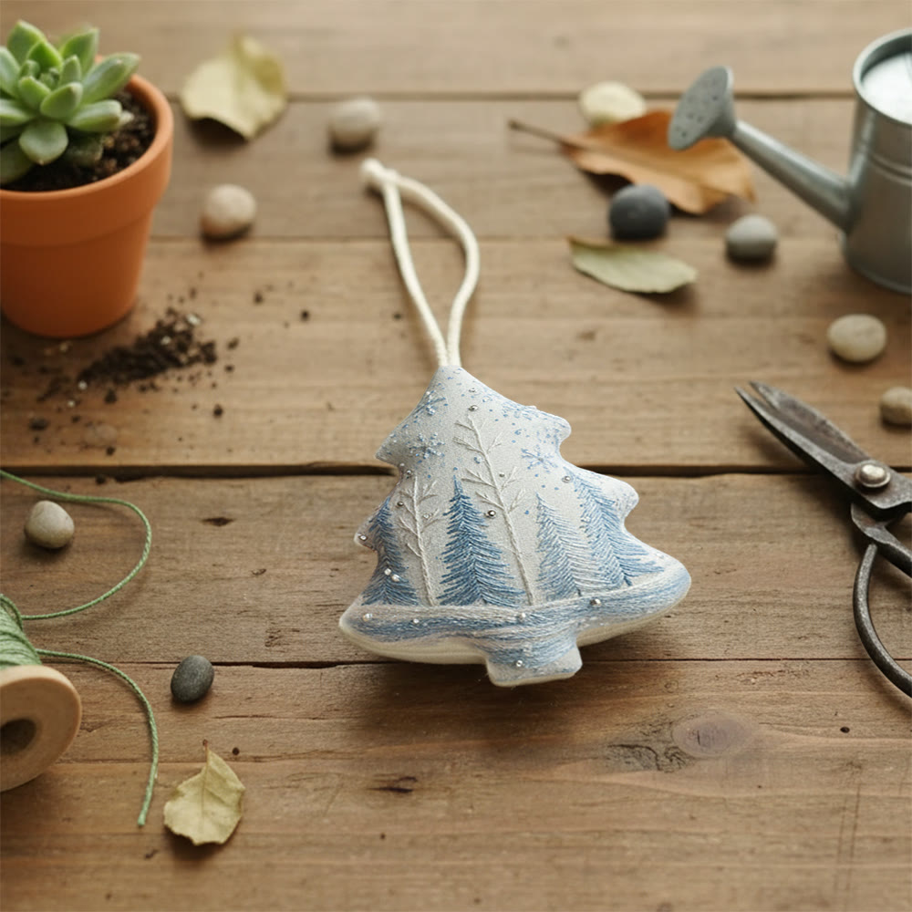 Rubbyoo Tree-shaped Embroidery Kit - Woodland Pine Motif | Delicate Hand Pack | Festive Trinket - image 3