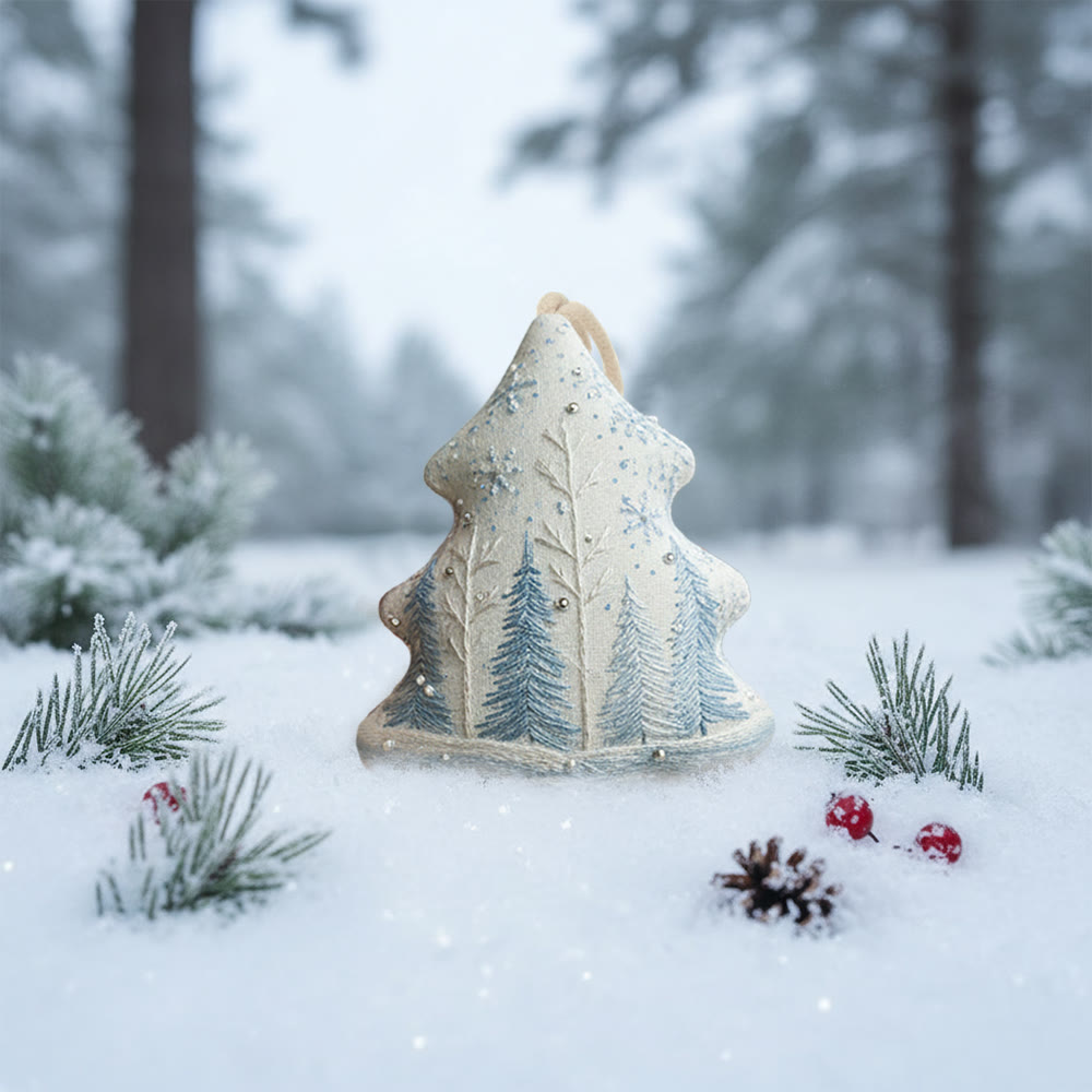 Rubbyoo Tree-shaped Embroidery Kit - Woodland Pine Motif | Delicate Hand Pack | Festive Trinket - image 9