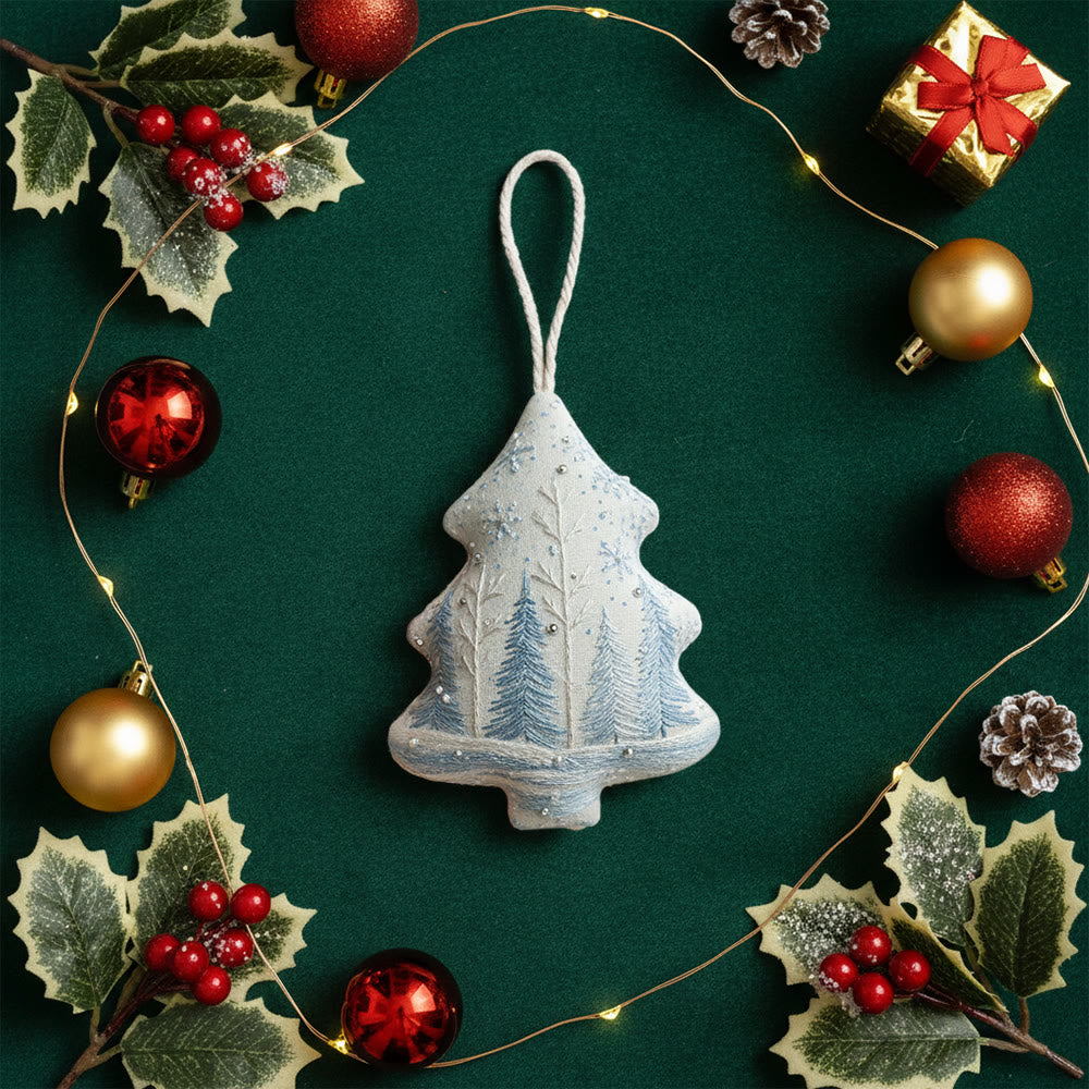 Rubbyoo Tree-shaped Embroidery Kit - Woodland Pine Motif | Delicate Hand Pack | Festive Trinket - image 7