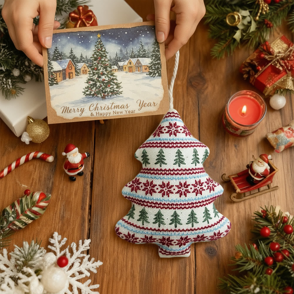 Rubbyoo Tree-shaped Embroidery Kit - Fair Isle Tree Pattern | Beginner-friendly Diy | Home Decor Hanger - image 7