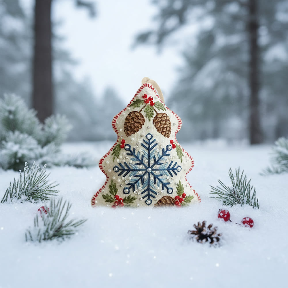 Rubbyoo Tree-shaped Embroidery Kit - Snowflake-pinecone | Exquisite Decor | Top Holiday Gifting Pick - image 4