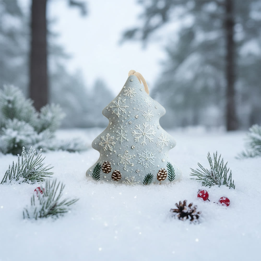 Rubbyoo Tree-shaped Embroidery Kit - Light Blue Snowflake-pinecone | Sophisticated Trimming | Go-to Holiday Gift Choice - image 9