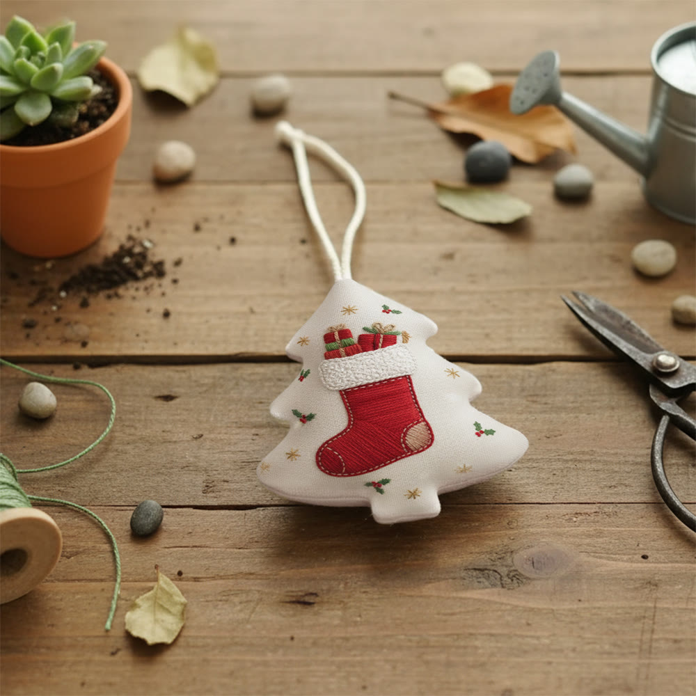Rubbyoo Tree-shaped Embroidery Kit - Surprising Socks | Diy Hoop Art | Perfect Christmas Gift - image 3