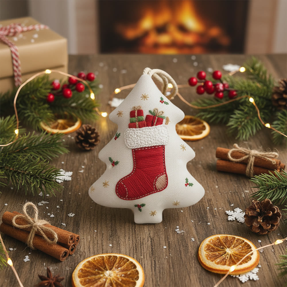 Rubbyoo Tree-shaped Embroidery Kit - Surprising Socks | Diy Hoop Art | Perfect Christmas Gift - image 1