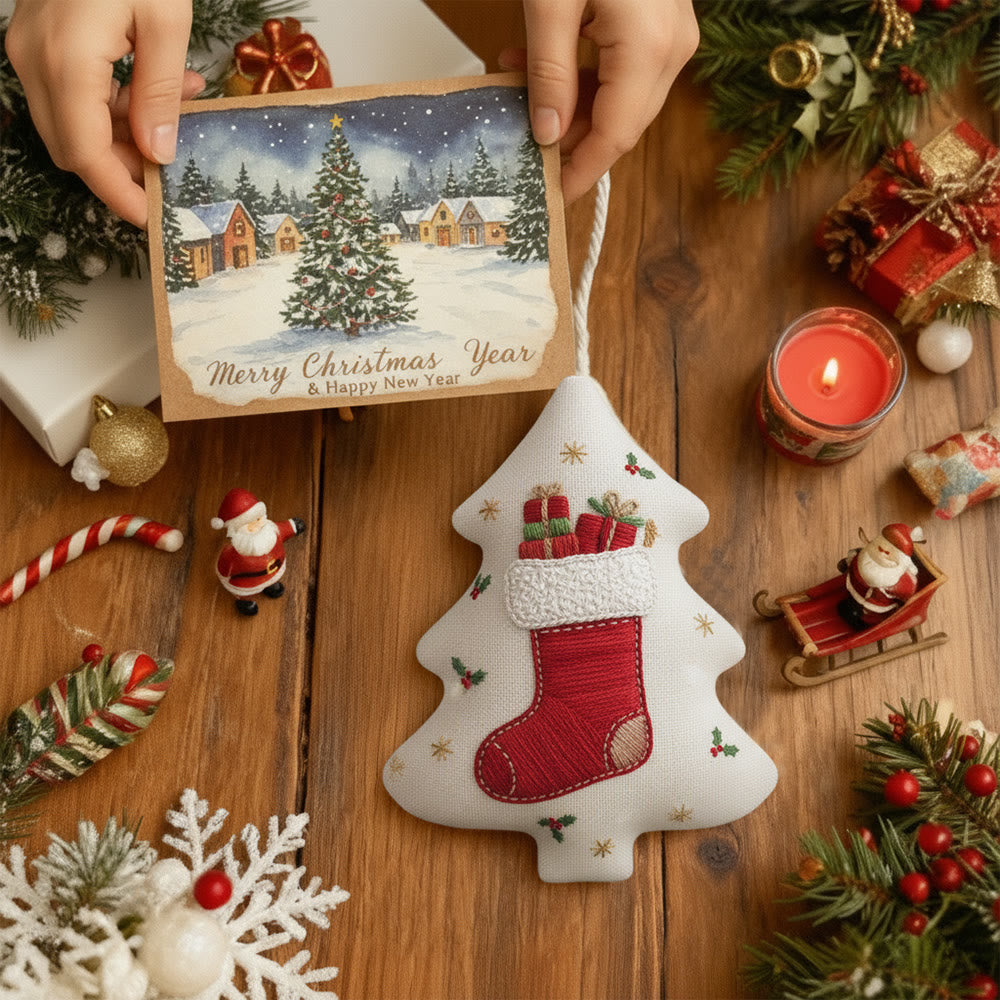 Rubbyoo Tree-shaped Embroidery Kit - Surprising Socks | Diy Hoop Art | Perfect Christmas Gift - image 4