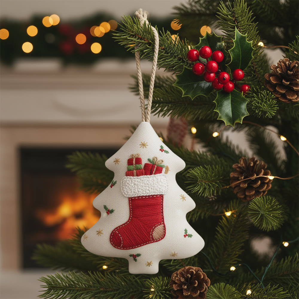 Rubbyoo Tree-shaped Embroidery Kit - Surprising Socks | Diy Hoop Art | Perfect Christmas Gift - 6 inches hoop kit - image 0