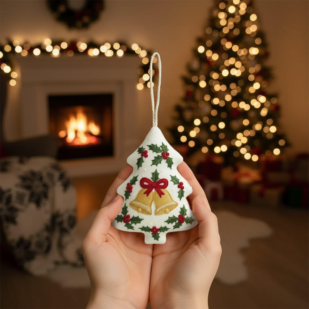 Rubbyoo Tree-shaped Embroidery Kit - Christmas Bell | Winter Holiday Artwork | Creative Stitch Craft - image 3