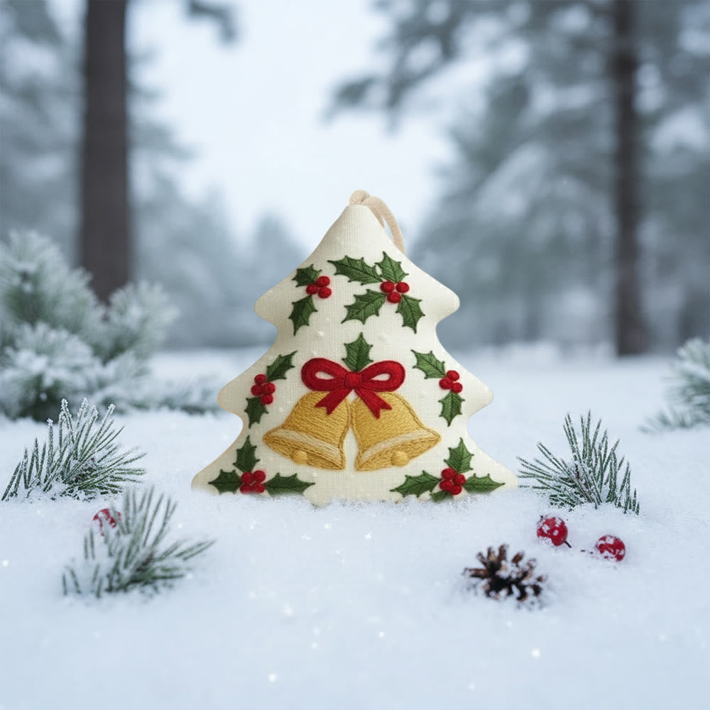 Rubbyoo Tree-shaped Embroidery Kit - Christmas Bell | Winter Holiday Artwork | Creative Stitch Craft - image 4