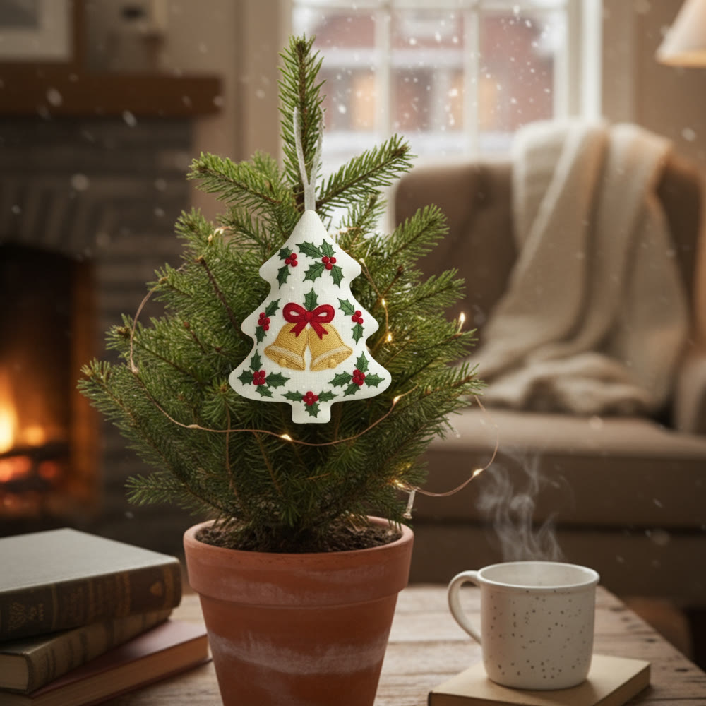 Rubbyoo Tree-shaped Embroidery Kit - Christmas Bell | Winter Holiday Artwork | Creative Stitch Craft - image 5
