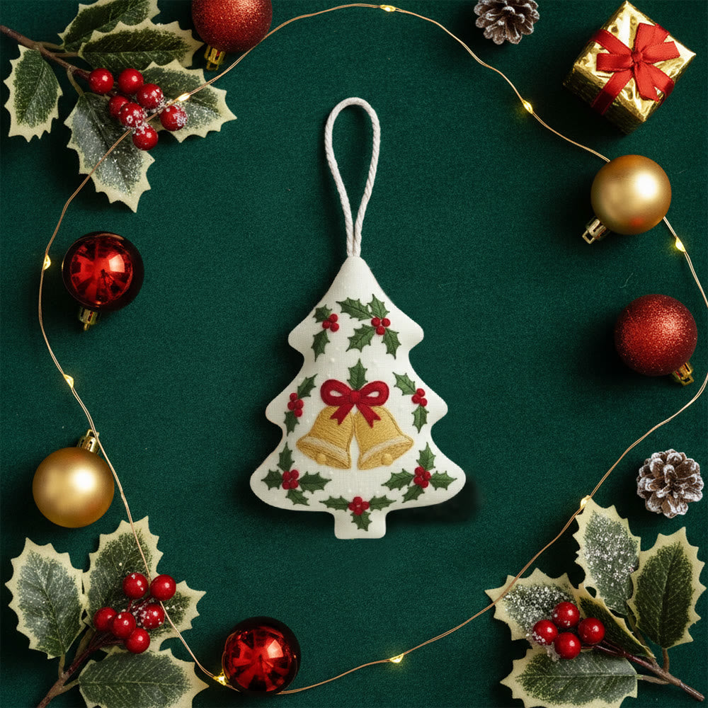 Rubbyoo Tree-shaped Embroidery Kit - Christmas Bell | Winter Holiday Artwork | Creative Stitch Craft - image 6