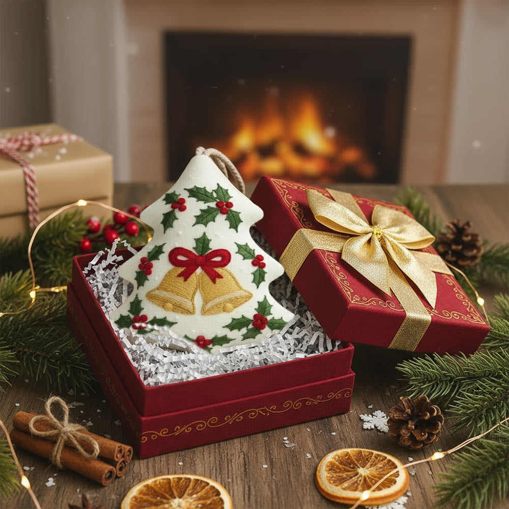 Rubbyoo Tree-shaped Embroidery Kit - Christmas Bell | Winter Holiday Artwork | Creative Stitch Craft - image 7