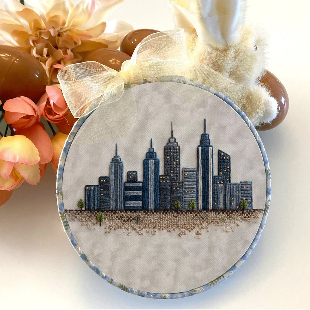 Rubbyoo Embroidery Kit - Urban Skyline Cityscape | Beginner-friendly Handcraft Starter | Sleek Architectural Work - image 6
