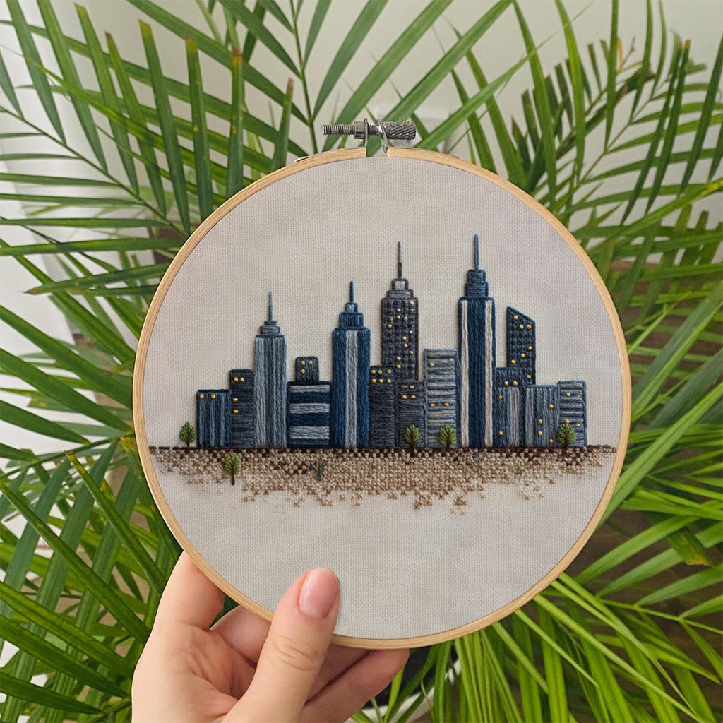 Rubbyoo Embroidery Kit - Urban Skyline Cityscape | Beginner-friendly Handcraft Starter | Sleek Architectural Work - image 7