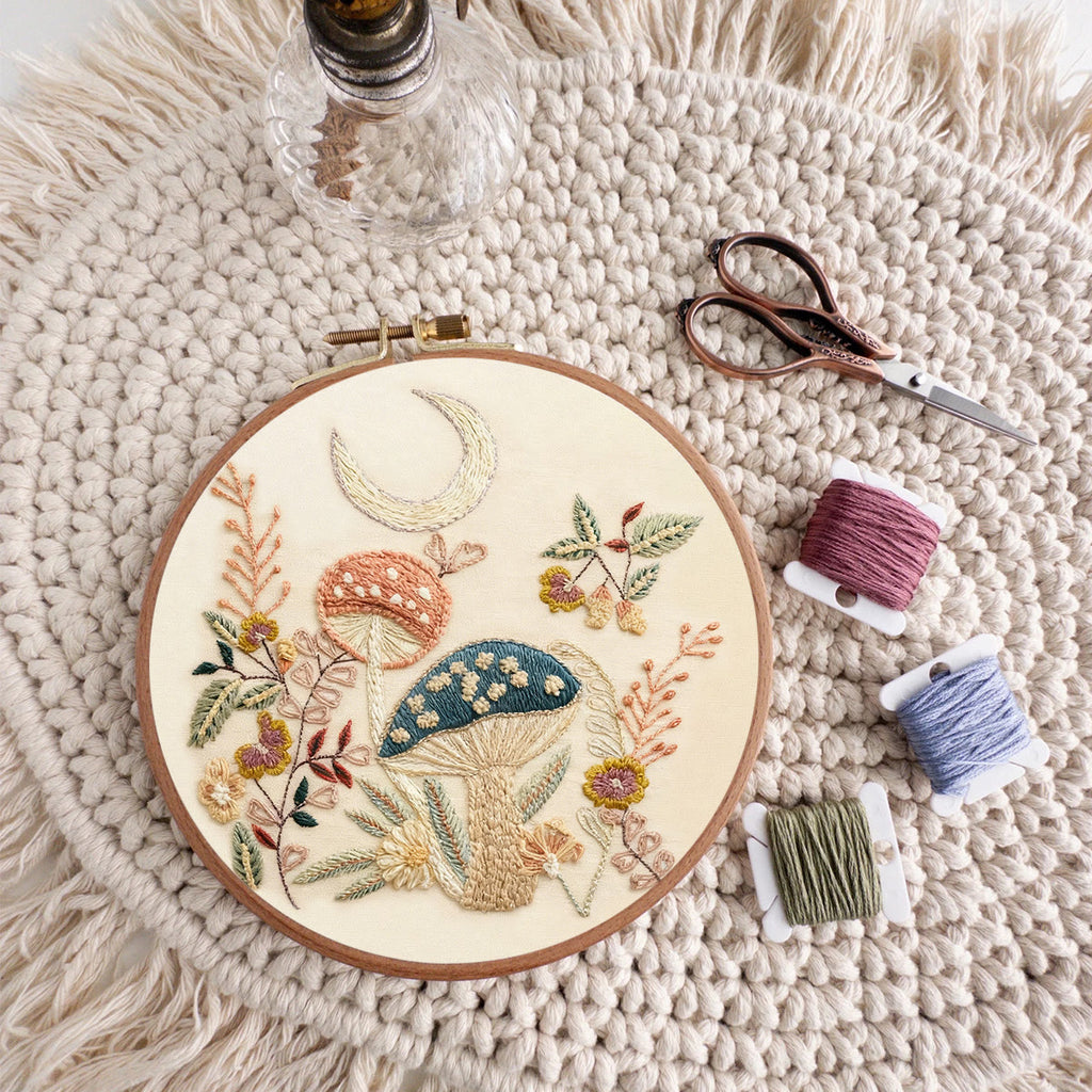 Rubbyoo Embroidery Kit - Mushroom With Moon | Diy Hoop Art | Perfect Needle Craft For Beginner  - image 8