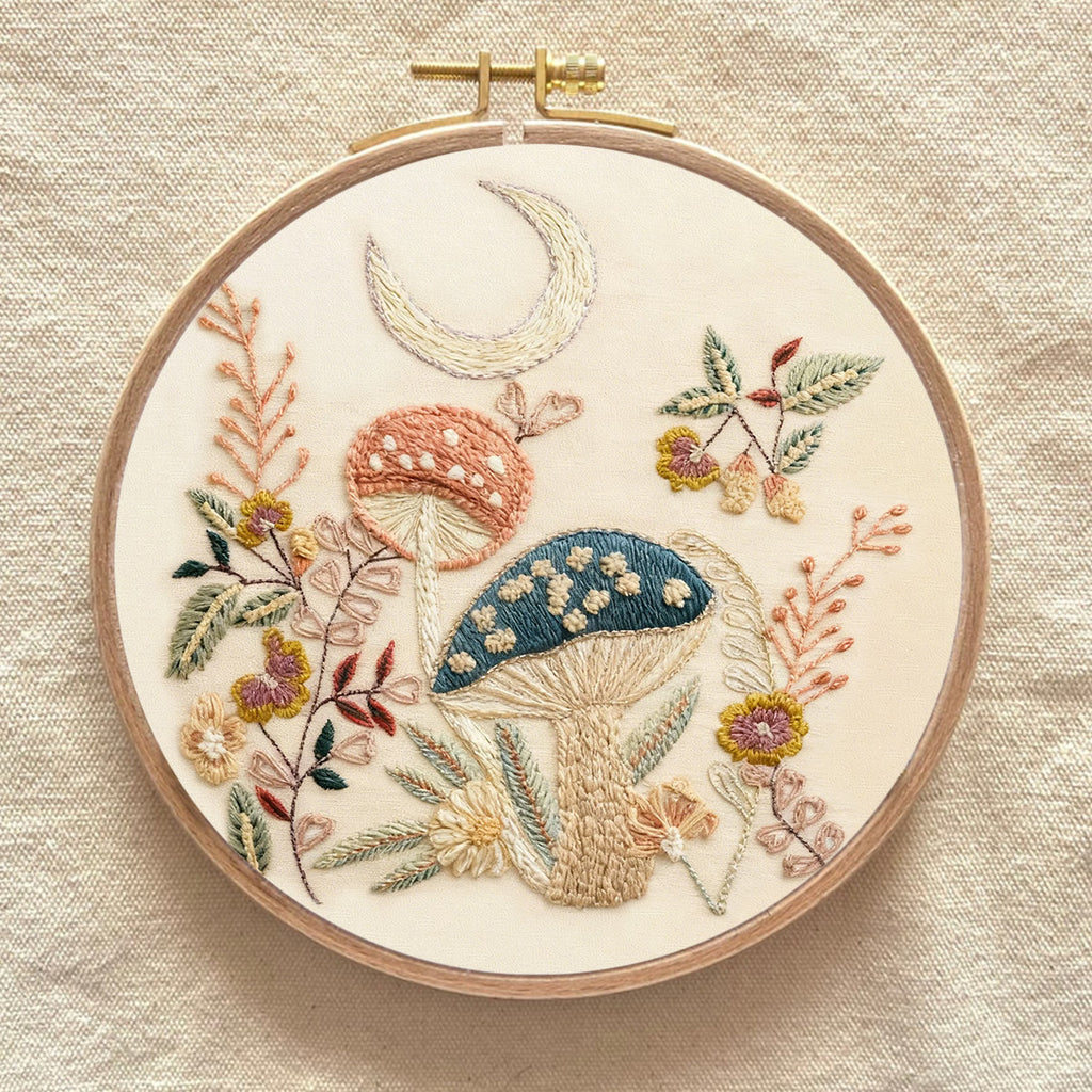 Rubbyoo Embroidery Kit - Mushroom With Moon | Diy Hoop Art | Perfect Needle Craft For Beginner  - image 6