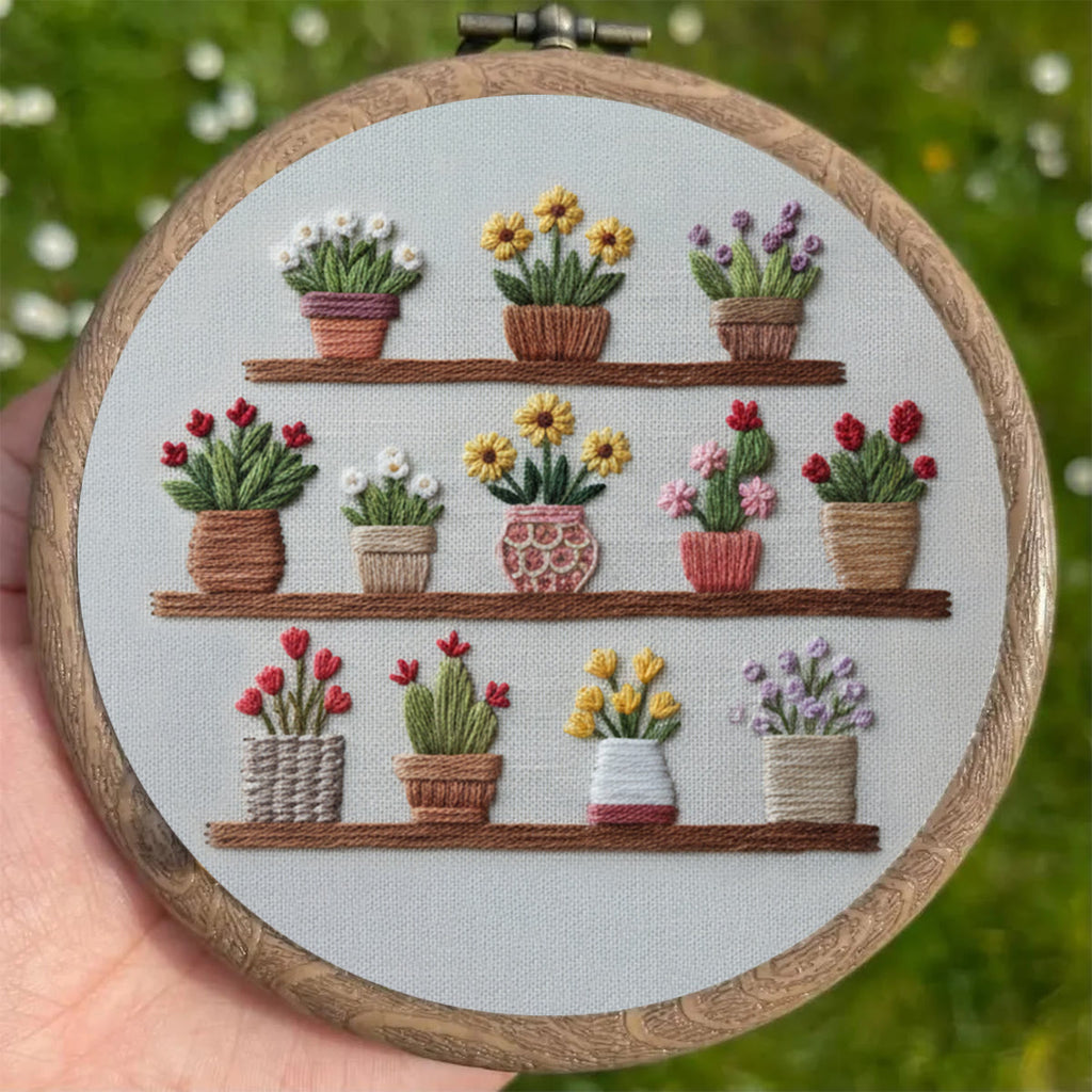 Rubbyoo Embroidery Kit - Blooming Flower Pot | Unique Floral Needlepoint | Gift For Her - image 2