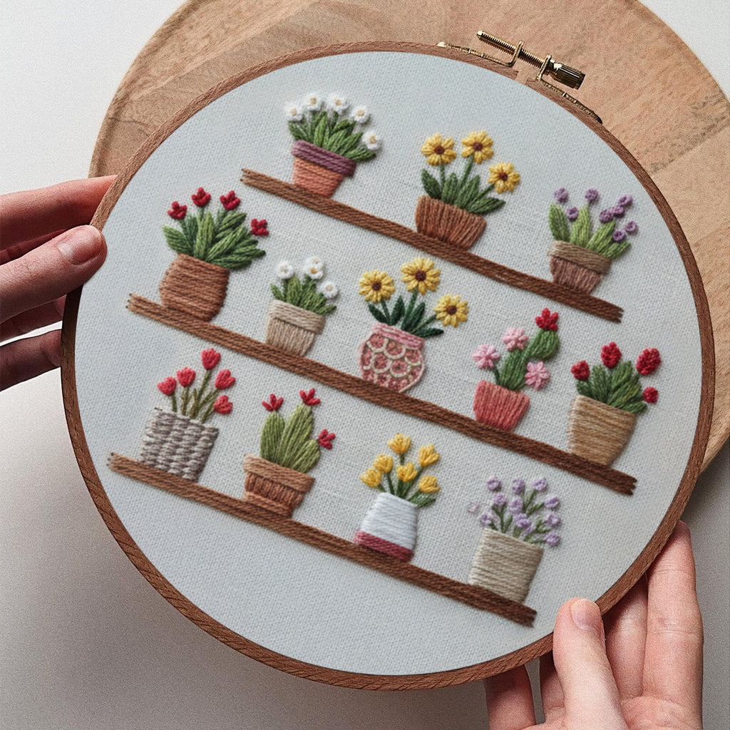 Rubbyoo Embroidery Kit - Blooming Flower Pot | Unique Floral Needlepoint | Gift For Her - image 6