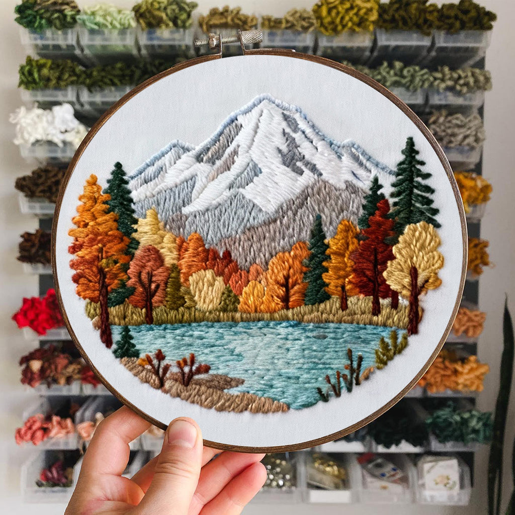 Rubbyoo Embroidery Kit - Mountain Scene | Diy Art Collection | Perfect Stitch Craft - image 4