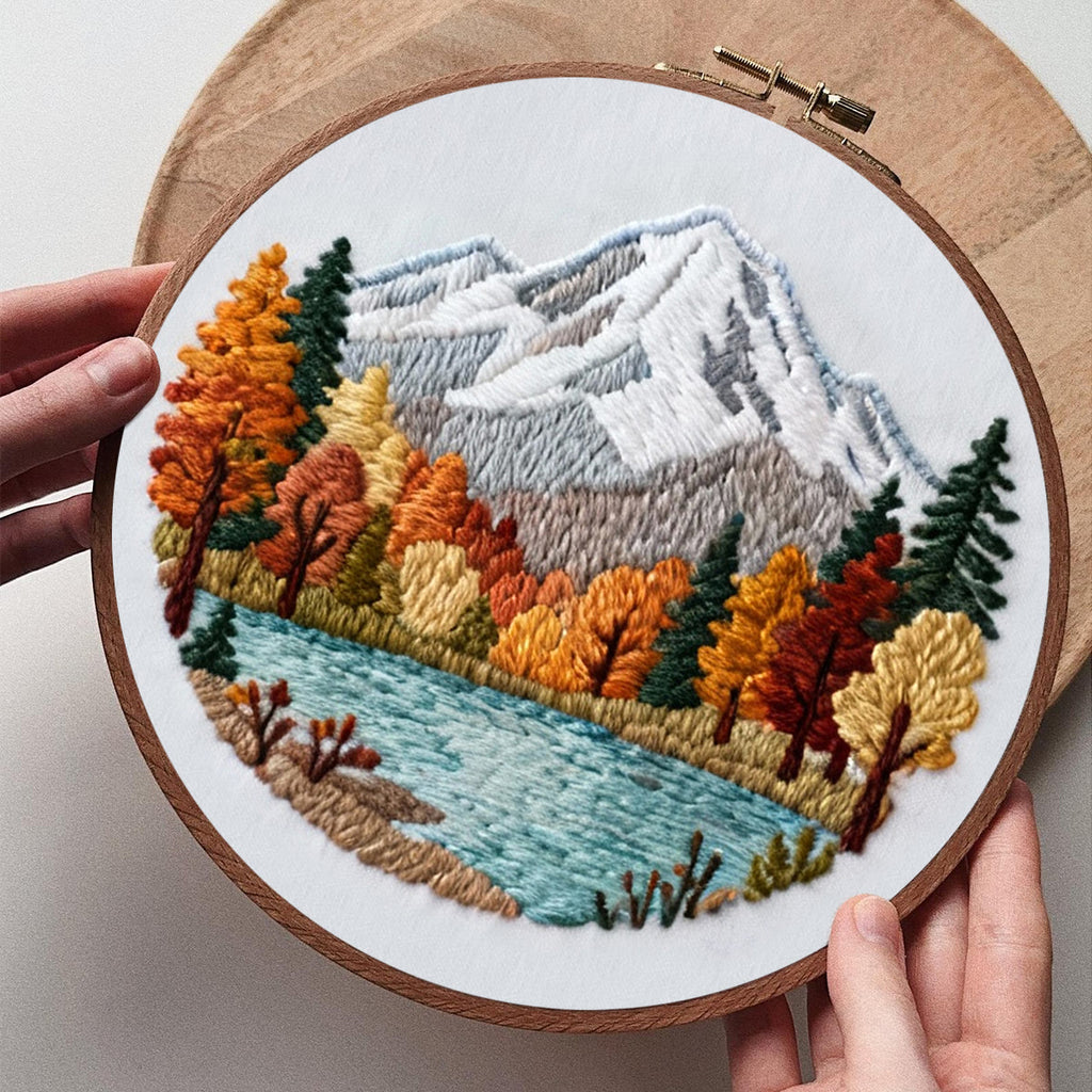 Rubbyoo Embroidery Kit - Mountain Scene | Diy Art Collection | Perfect Stitch Craft - image 5