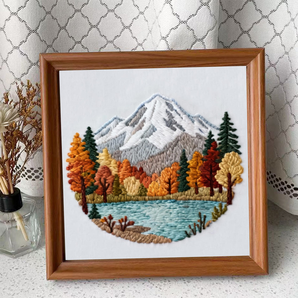 Rubbyoo Embroidery Kit - Mountain Scene | Diy Art Collection | Perfect Stitch Craft - Embroidery Kit Plus An Extra Frame - image 9