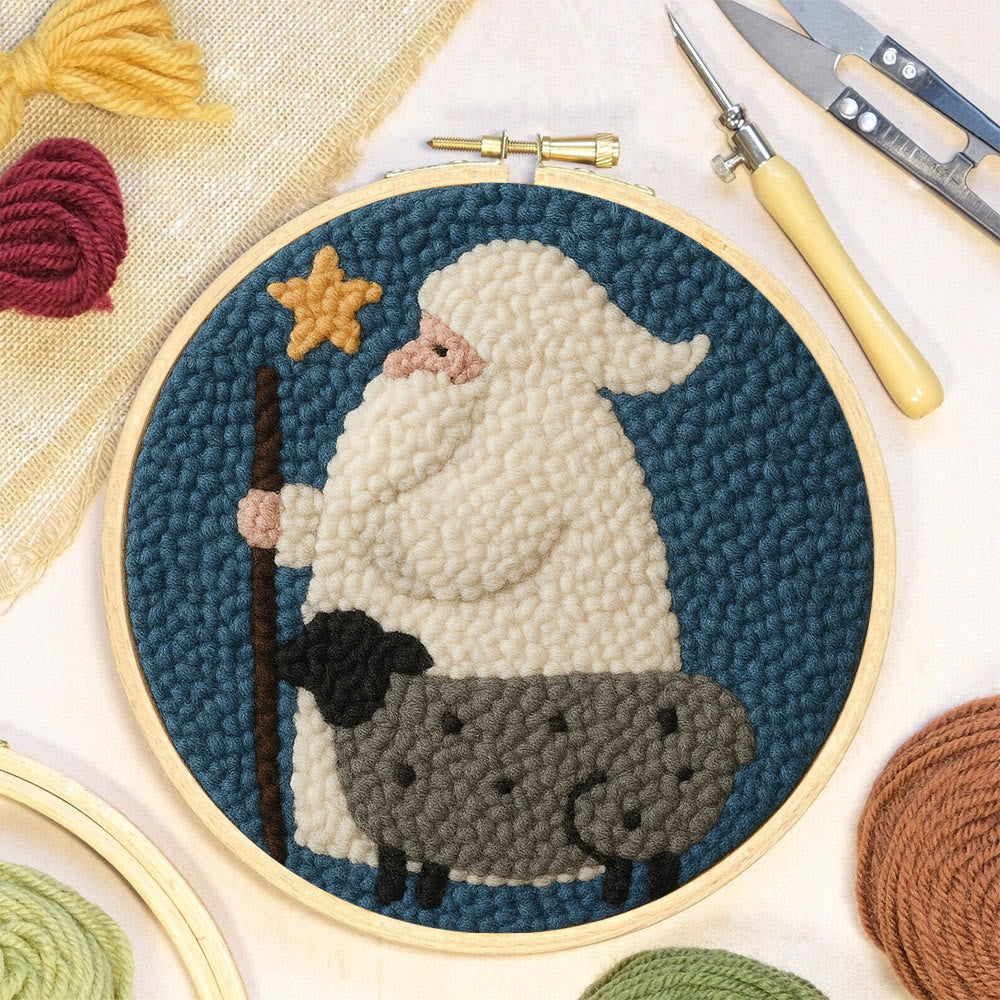 Warm Shepherd With Star Punch Needle Kit – Cozy Diy Craft Project | Festive Holiday-inspired Wall Art - image 8