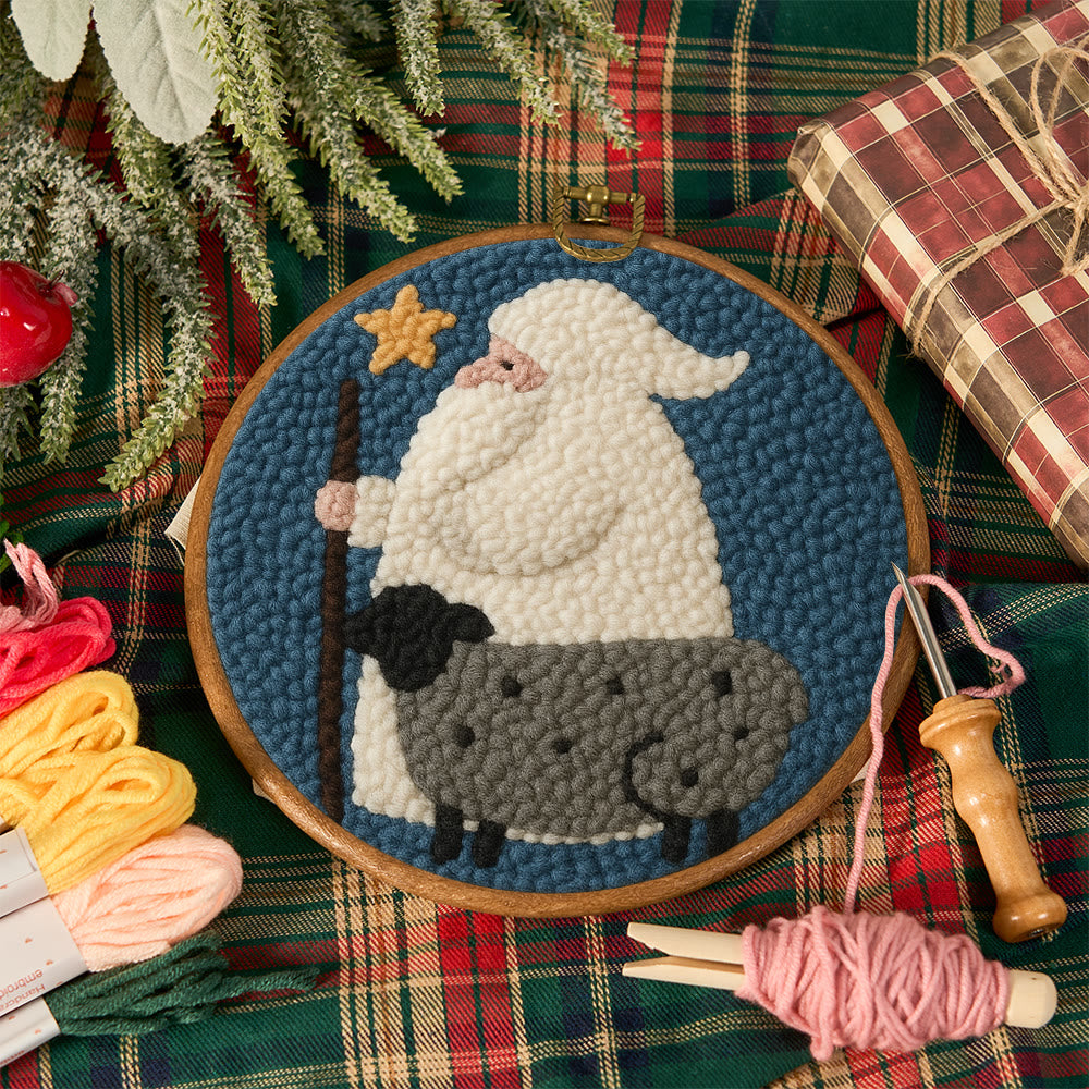 Warm Shepherd With Star Punch Needle Kit – Cozy Diy Craft Project | Festive Holiday-inspired Wall Art - image 11