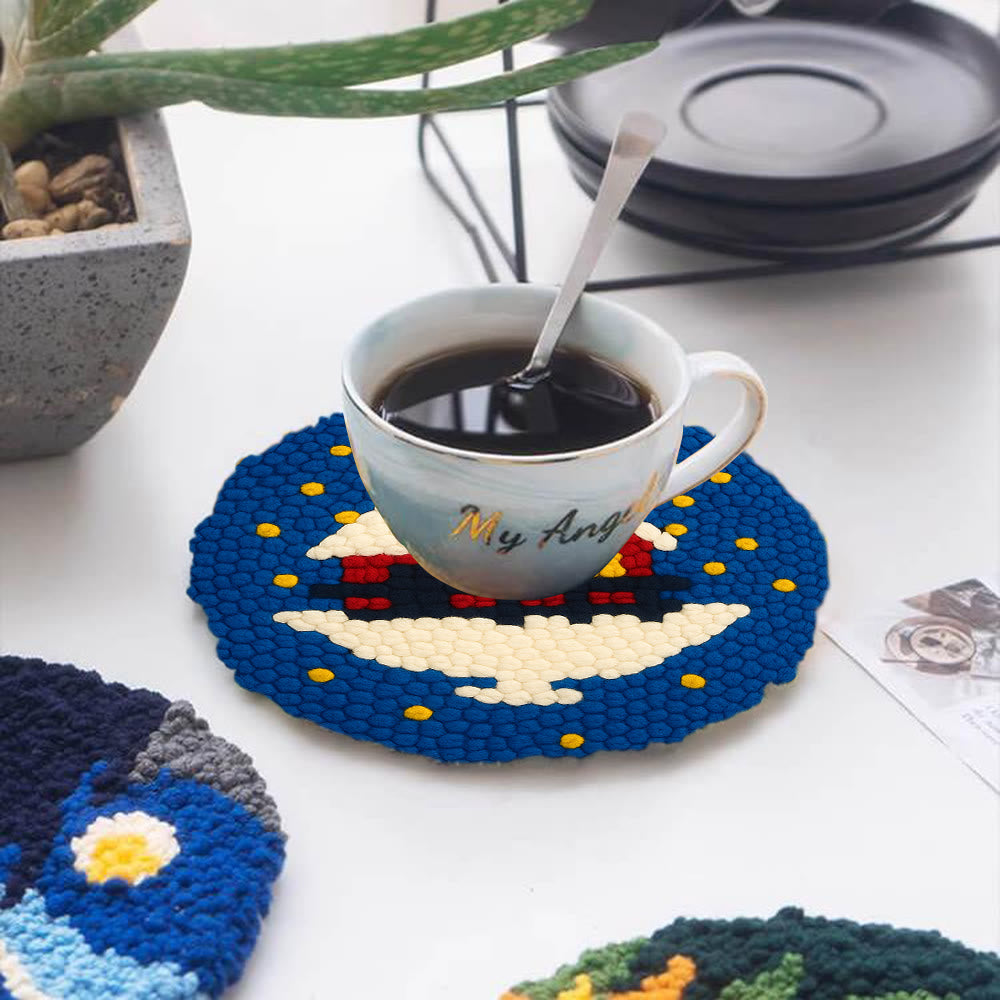 Starry Winter Snow Cottage Punch Needle – Embroidery Craft Kit | Charming Winter Gift - image 4