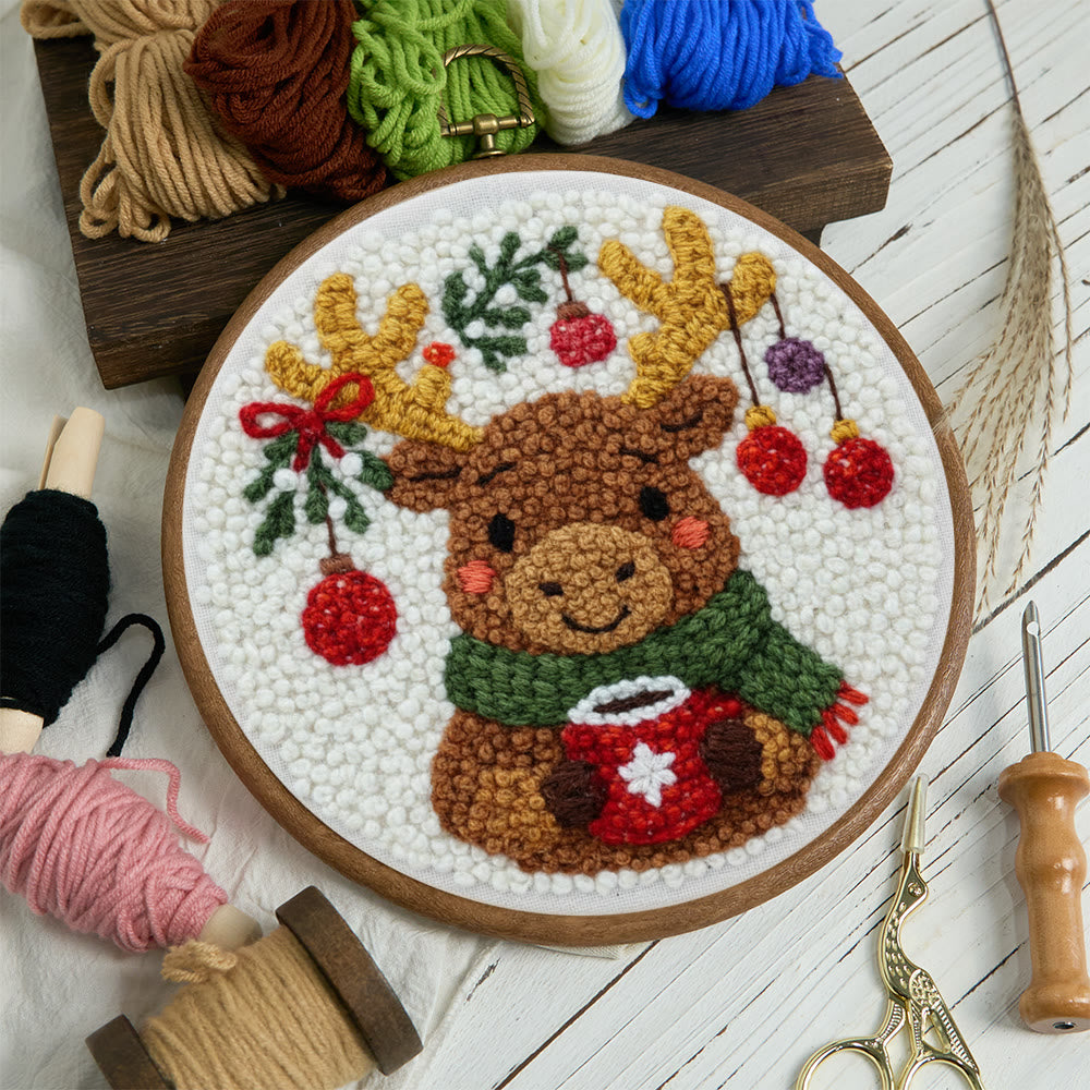 Cozy Christmas Moose Punch Needle – Embroidery Craft Set | Warm Winter Decor - image 10