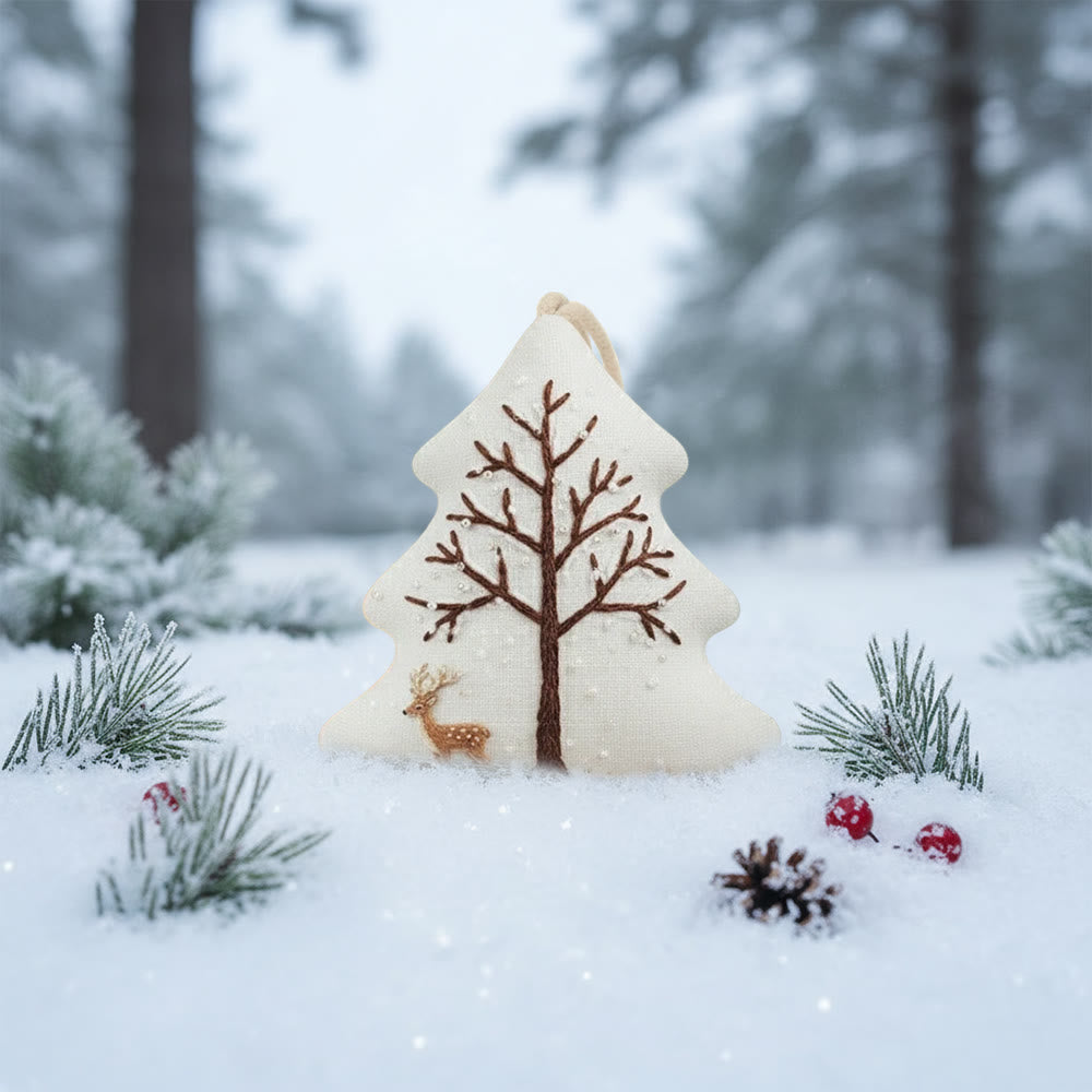 Rubbyoo Tree-shaped Embroidery Kit - Deer With Tree | Unique Winter Craft | Nice For Room Decor - image 5