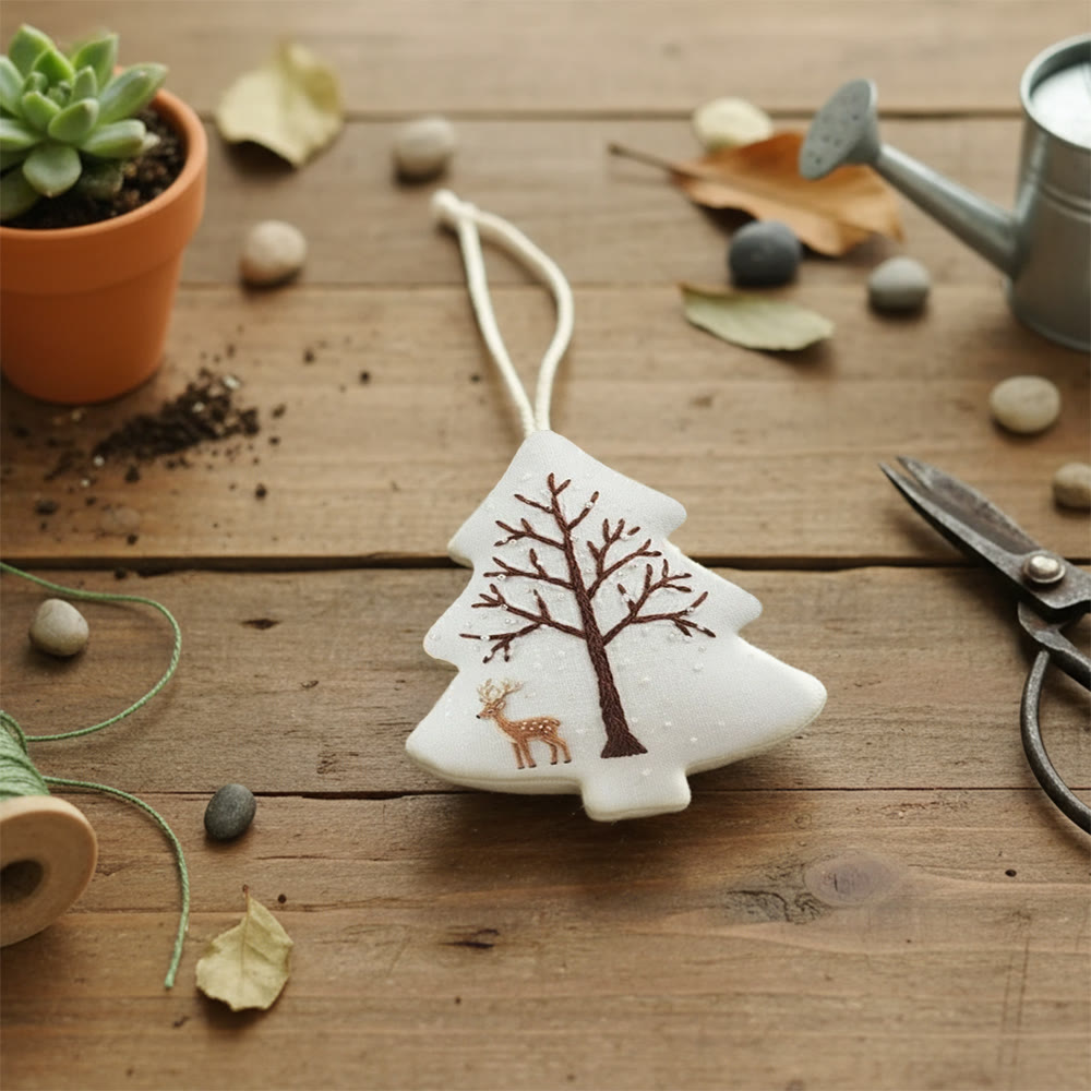 Rubbyoo Tree-shaped Embroidery Kit - Deer With Tree | Unique Winter Craft | Nice For Room Decor - image 7
