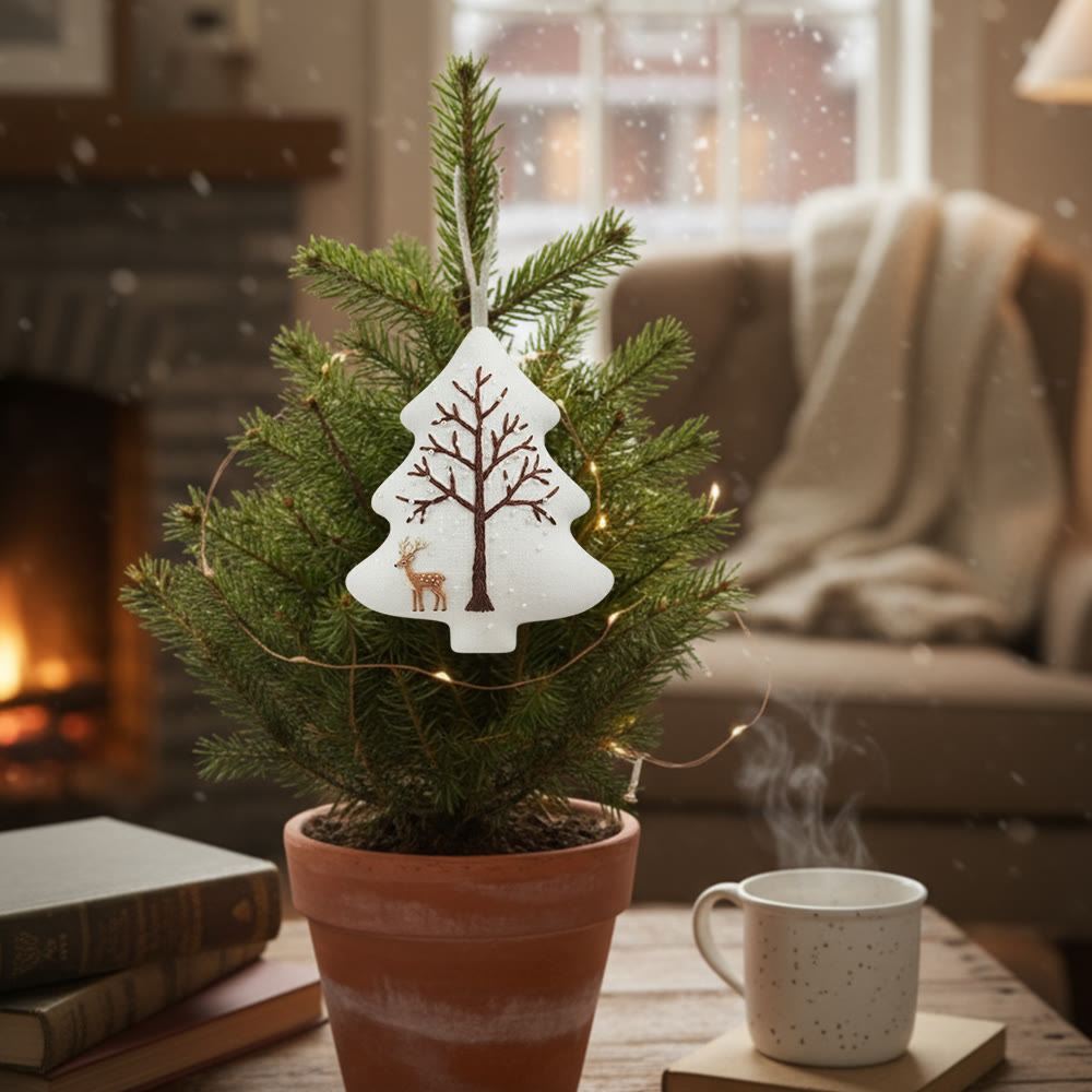 Rubbyoo Tree-shaped Embroidery Kit - Deer With Tree | Unique Winter Craft | Nice For Room Decor - image 9