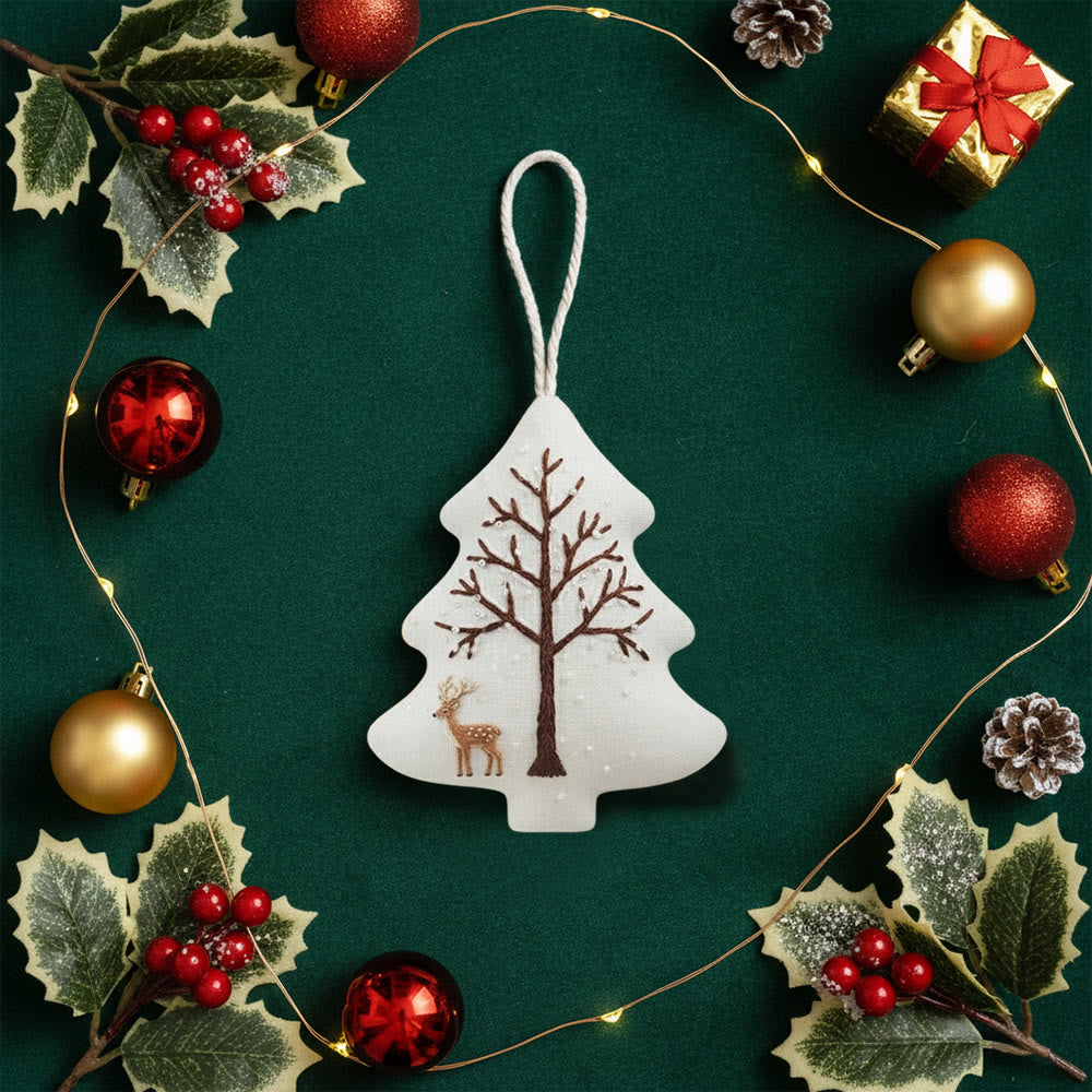 Rubbyoo Tree-shaped Embroidery Kit - Deer With Tree | Unique Winter Craft | Nice For Room Decor - image 8