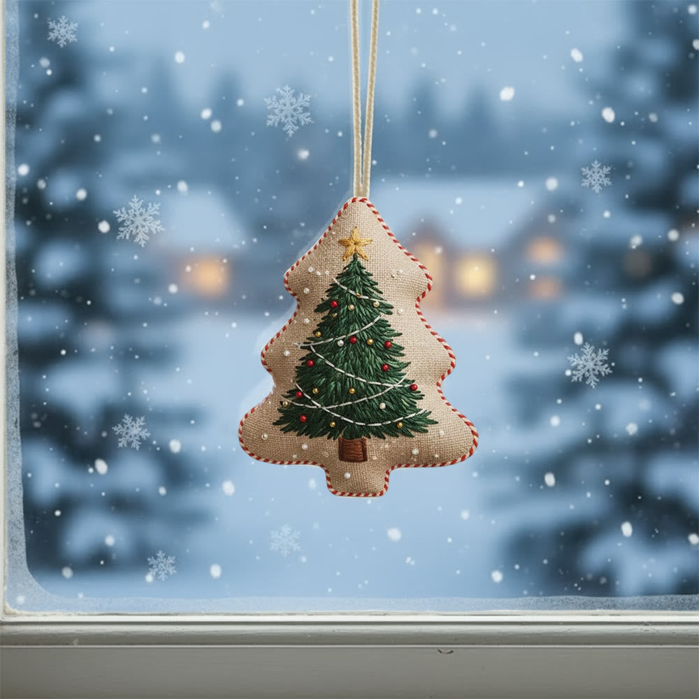 Rubbyoo Tree-shaped Embroidery Kit - Classic Christmas Tree | Diy Project For Beginners | Ideal For Cozy Home Decor - image 1