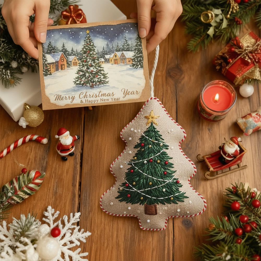 Rubbyoo Tree-shaped Embroidery Kit - Classic Christmas Tree | Diy Project For Beginners | Ideal For Cozy Home Decor - image 8