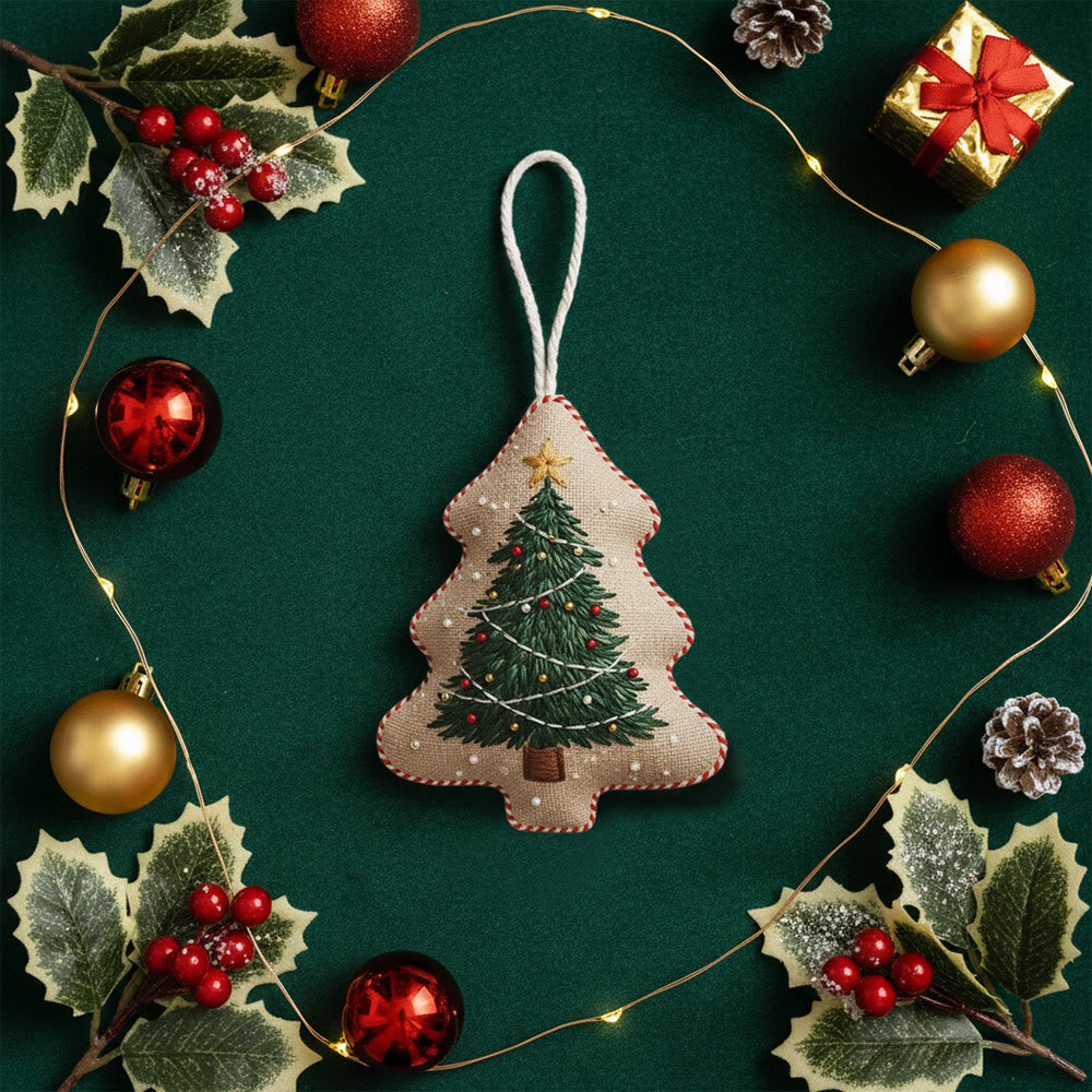 Rubbyoo Tree-shaped Embroidery Kit - Classic Christmas Tree | Diy Project For Beginners | Ideal For Cozy Home Decor - image 9