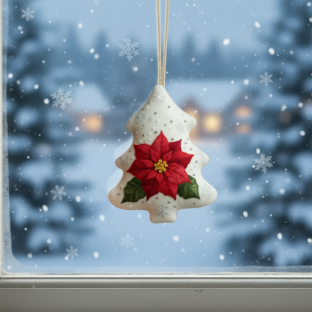 Rubbyoo Tree-shaped Embroidery Kit - Poinsettia | Beginner Friendly Handicraft | Diy Holiday Collection - image 4