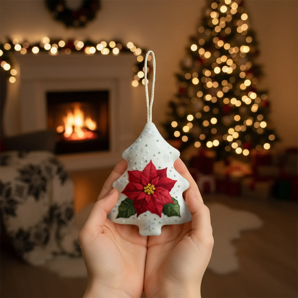 Rubbyoo Tree-shaped Embroidery Kit - Poinsettia | Beginner Friendly Handicraft | Diy Holiday Collection - image 9
