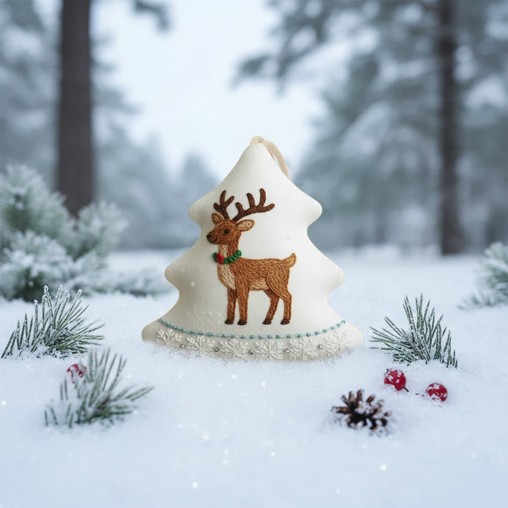 Rubbyoo Tree-shaped Embroidery Kit - Cute Elk | Handmade Animal Craft | Nice Birthday Gift - image 9