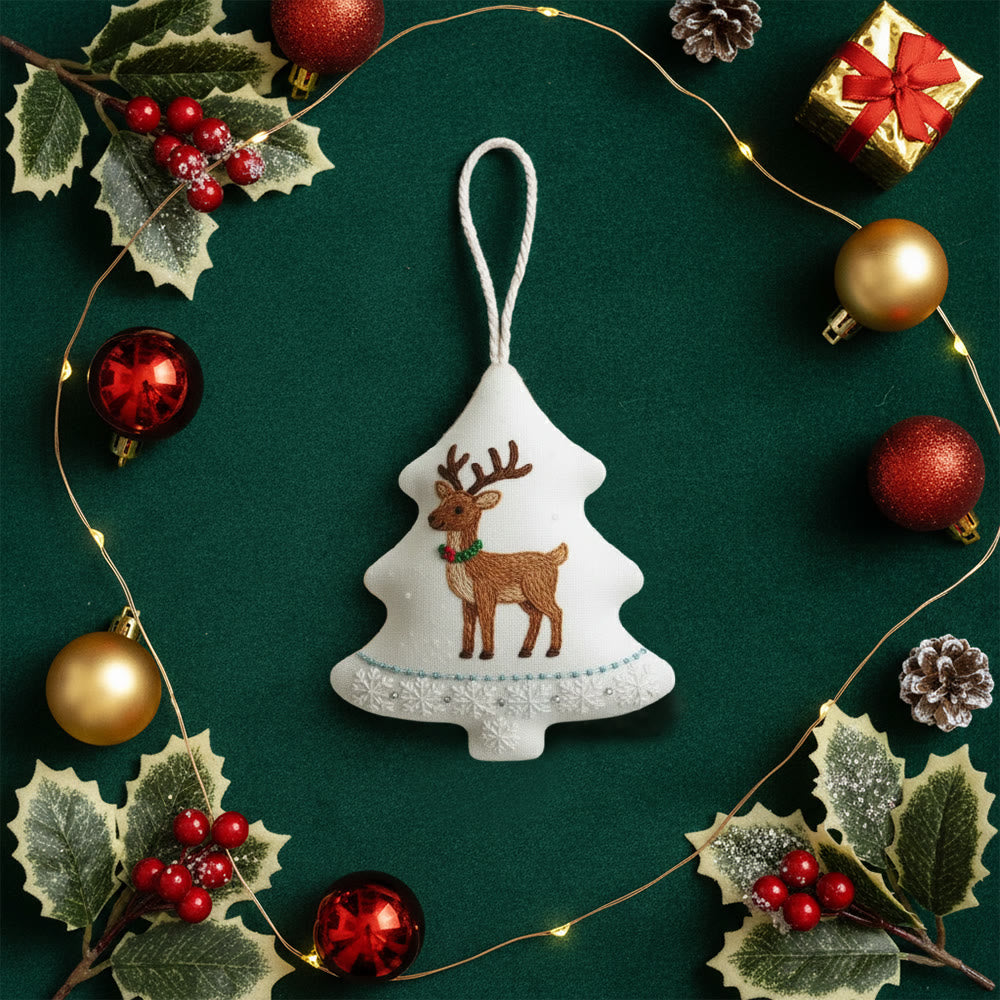 Rubbyoo Tree-shaped Embroidery Kit - Cute Elk | Handmade Animal Craft | Nice Birthday Gift - image 8