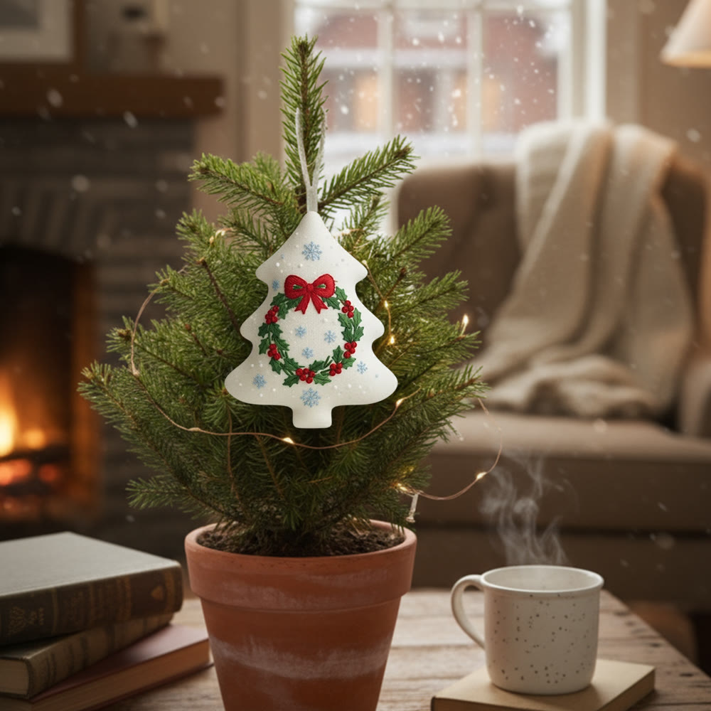 Rubbyoo Tree-shaped Embroidery Kit - Christmas Wreath | Personalized Stitch Art | Diy Wall Hanging  - image 6