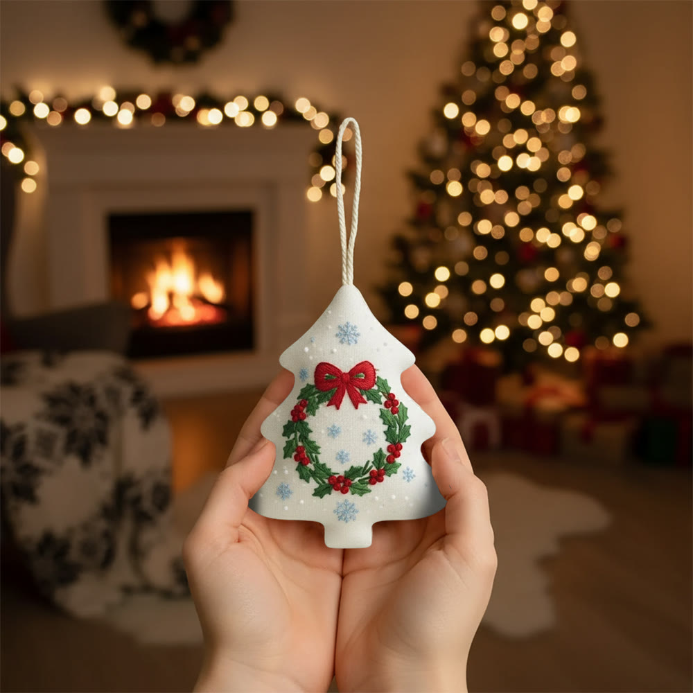 Rubbyoo Tree-shaped Embroidery Kit - Christmas Wreath | Personalized Stitch Art | Diy Wall Hanging  - image 5