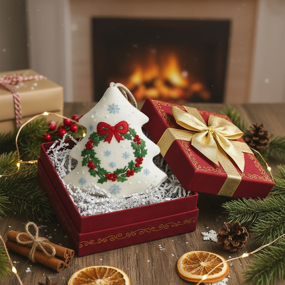 Rubbyoo Tree-shaped Embroidery Kit - Christmas Wreath | Personalized Stitch Art | Diy Wall Hanging  - image 3