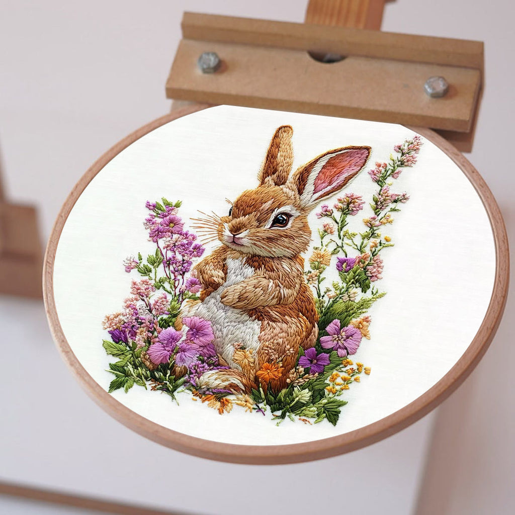 Rubbyoo Embroidery Kit - Bunny In Blooming Garden | Handcrafted Nature Art | Ideal For Animal Lovers - image 8