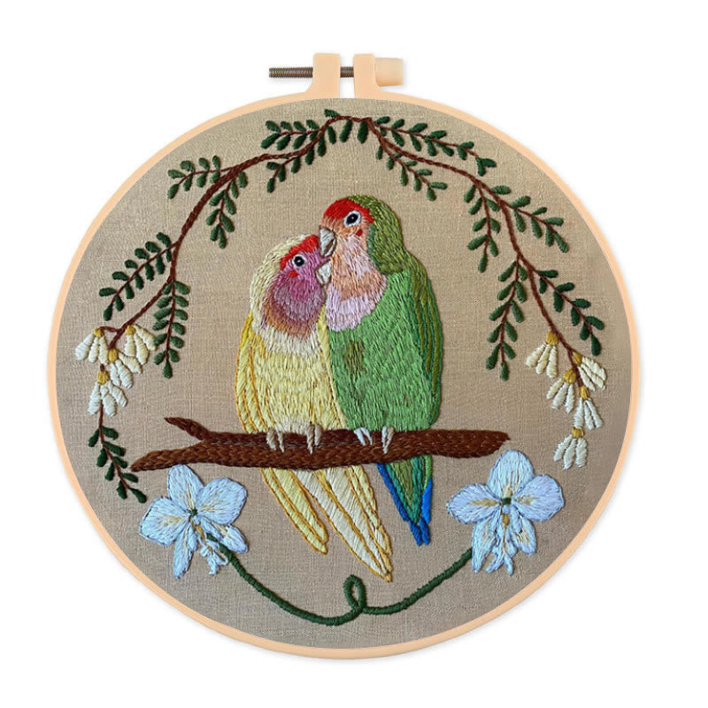 Rubbyoo Embroidery Kit - Bird Couple | Diy Stitch Craft | Handmade Anniversary Gift - image 0