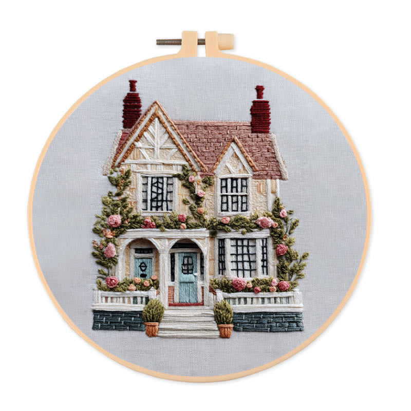 Rubbyoo Embroidery Kit - Dream House | Handmade Stitch Art | Wall Hanging Decor - 20*20cm - image 0